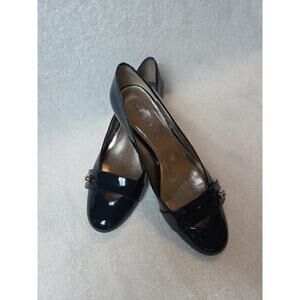 Etienne Aigner Women’s Blue Navy Leather Strap Design Classic Heels Size 8.5 M
